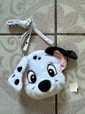 Plush Dalmatian Face Crossbody Bag - White & Black Disney Tokyo